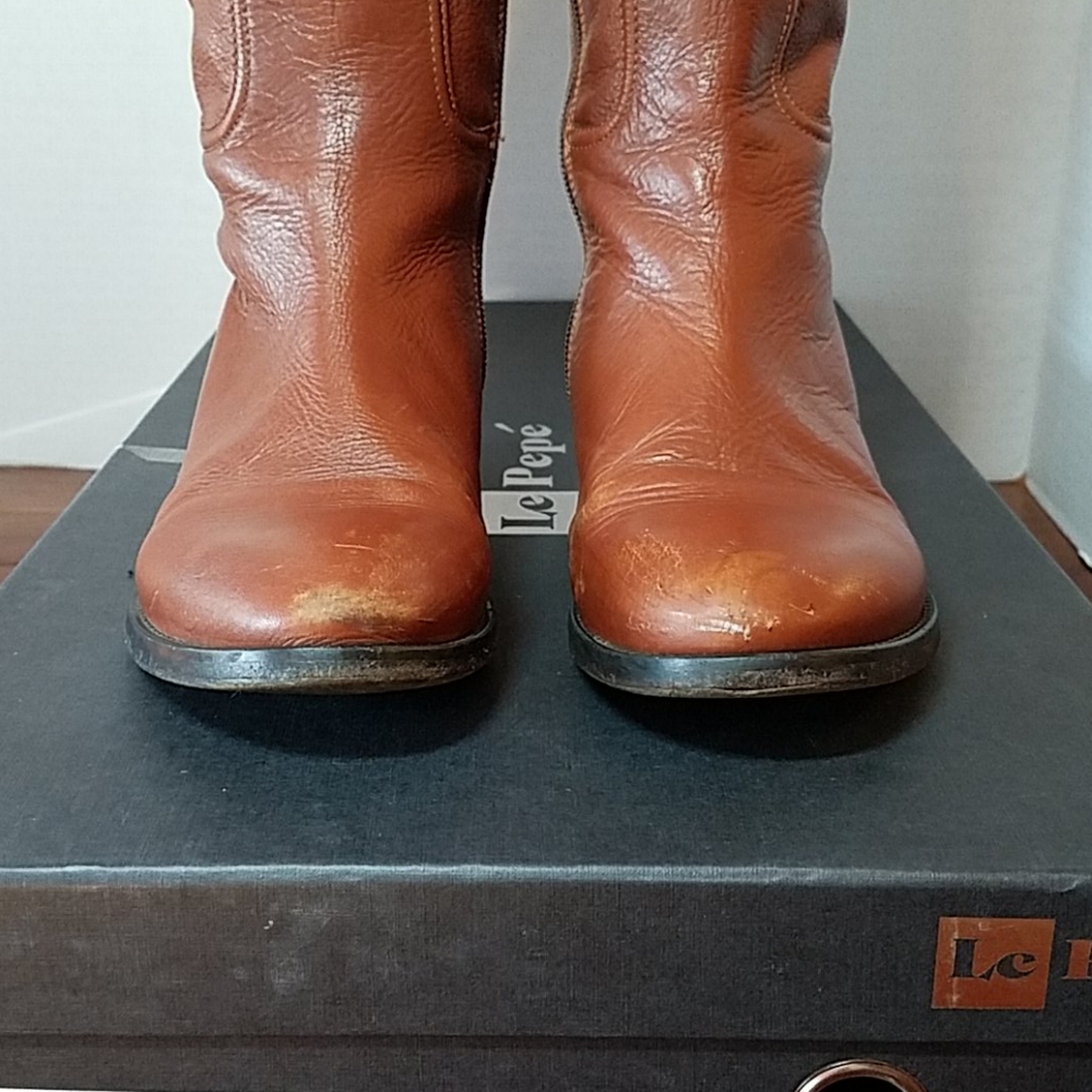 Le Pepe Buckle Top Tall Leather Boots - Picture 9 of 12